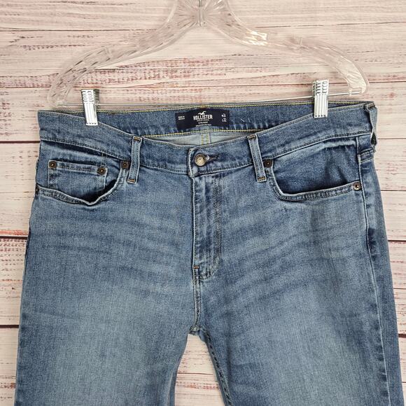 Hollister Epic Flex Men Straight Leg Jeans 34 Blue Casual Western Denim Gorpcore - Picture 4 of 14
